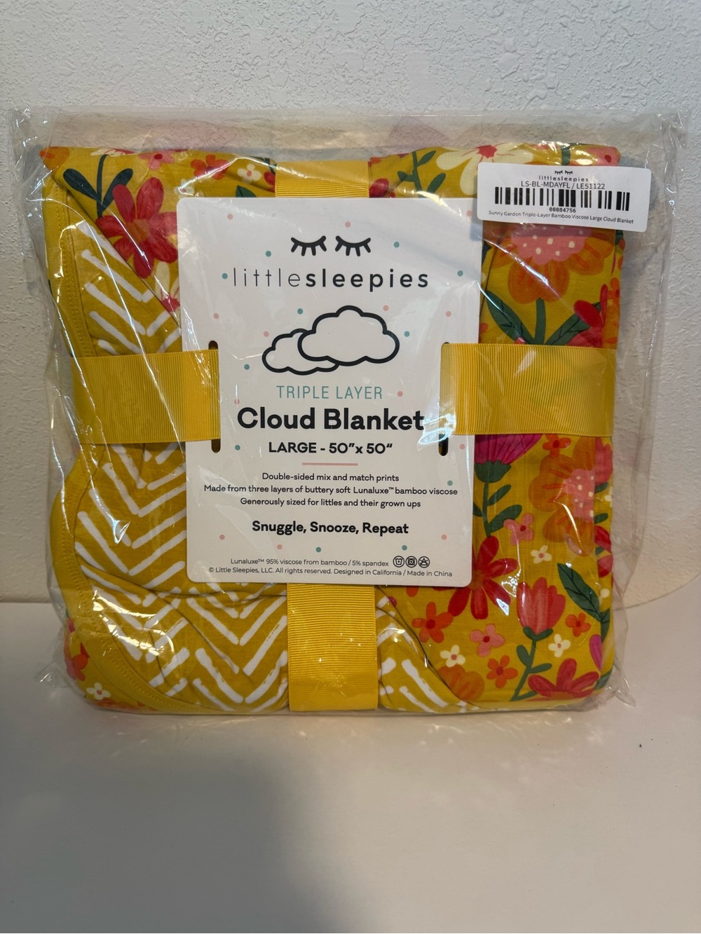 Little Sleepies Sunny Garden Triple Layer Bamboo Cloud Blanket